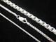 SOLID 925 STERLING SILVER D/C Box Chain Necklace MADE IN ITALY Different sizes