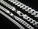 SOLID 925 STERLING SILVER Miami Cuban Curb Chain MADE IN ITALY Different sizes