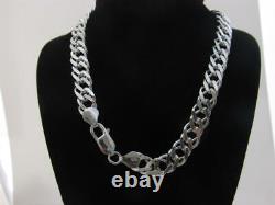 SOLID 925 STERLING SILVER Rombo CHAIN NECKLACE 8.5MM WIDTH MADE IN ITALY