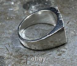 SOLID CHUNKY ANCHOR SIGNET RING UK Sterling Silver HAND MADE Hallmarked size L-V
