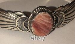 SPINY OYSTER in Sterling silver, NAVAJO made by Wilson Begay Cuff link bracelet