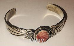 SPINY OYSTER in Sterling silver, NAVAJO made by Wilson Begay Cuff link bracelet
