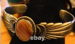 SPINY OYSTER in Sterling silver, NAVAJO made by Wilson Begay Cuff link bracelet