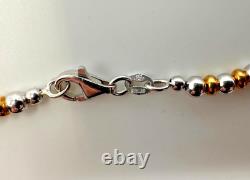STERLING 19 NACKLACE made in Italy 444 AR Beads are Silver &Copper color