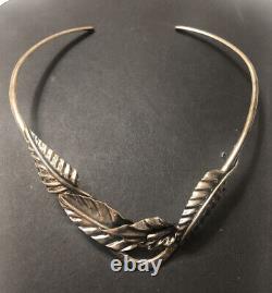 STERLING SILVER CUFF LEAF NECKLACE Artisan Made