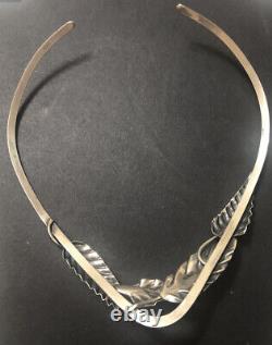 STERLING SILVER CUFF LEAF NECKLACE Artisan Made