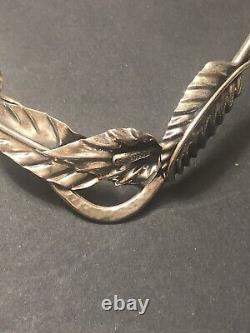 STERLING SILVER CUFF LEAF NECKLACE Artisan Made