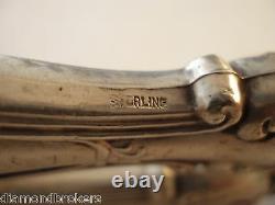 STERLING SILVER HANDLED POULTRY SHEARS Chrome Blade Made in Italy / Grape Design