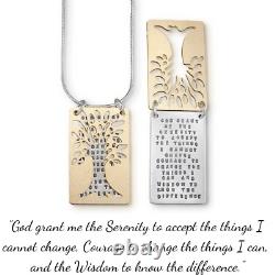 STERLING SILVER Serenity Prayer Necklace Tree of Serenity Made in the USA