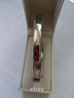 STERLING SILVER /ZIRCON DESIGNER HAND MADE HINGED BRACELET WEIGHT -30 grams