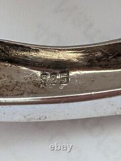 STERLING SILVER /ZIRCON DESIGNER HAND MADE HINGED BRACELET WEIGHT -30 grams