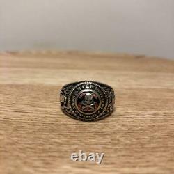 STUSSY mastermind Jam Home Made Circle Skull College Ring US10-10.5 size