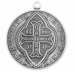 Saint Benedict Round Jubilee Sterling Silver Medal, 1.5, Velvet Boxed, US made