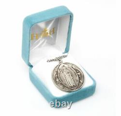 Saint Benedict Round Jubilee Sterling Silver Medal, 1.5, Velvet Boxed, US made