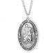 Saint Christopher Oval 0.925 Sterling Silver Medal 1.4 In x 0.8 In Made in USA