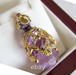 Sale! Beautiful Made Of Sterling Silver 925 Amethyst 24k Russian Egg Pendant