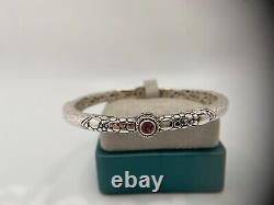 Sarda, Balinese Artisan Made Sterling Silver & Topaz Bangle Bracelet