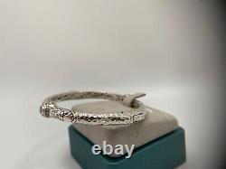 Sarda, Balinese Artisan Made Sterling Silver & Topaz Bangle Bracelet