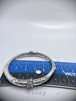 Sarda, Balinese Artisan Made Sterling Silver & Topaz Bangle Bracelet