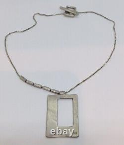 Saundra Messinger Hand Made Sterling Silver Genuine Baguette Diamond Necklace