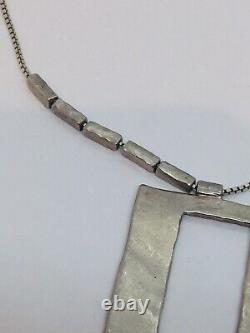 Saundra Messinger Hand Made Sterling Silver Genuine Baguette Diamond Necklace