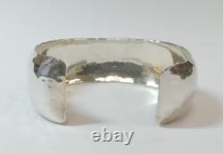 Schroth Hand Made Sterling Silver Hammered Bangle Bracelet
