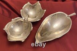 Sciarrotta Hand Made Sterling Silver Tobacco Leaf Dish 11 & 2-Maple Leaf Dish