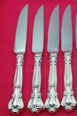 Set of 4 Chantilly by Gorham Sterling Silver Steak Knives Custom Made