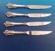 Set of 4 Grande Baroque by Wallace Sterling Silver Steak Knives Custom Made