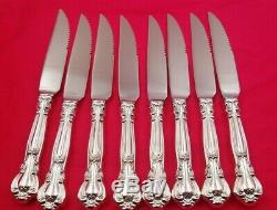 Set of 8 Chantilly by Gorham Sterling Silver Steak Knives Custom Made