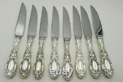 Set of 8 King Richard by Towle Sterling Serrated Steak Knives Custom Made