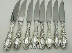 Set of 8 King Richard by Towle Sterling Serrated Steak Knives Custom Made