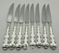 Set of 8 Strasbourg by Gorham Sterling Silver Steak Knives Custom Made 9