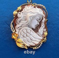 Shell cameo silver Made in Italy Handamade handcrafted pendant