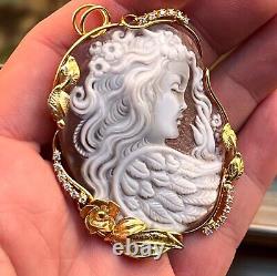 Shell cameo silver Made in Italy Handamade handcrafted pendant