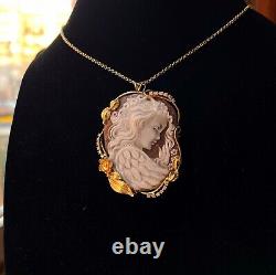 Shell cameo silver Made in Italy Handamade handcrafted pendant