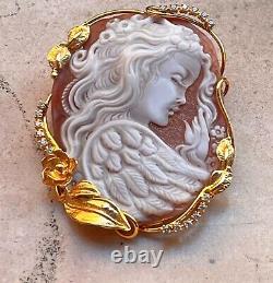 Shell cameo silver Made in Italy Handamade handcrafted pendant