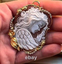 Shell cameo silver Made in Italy Handamade handcrafted pendant