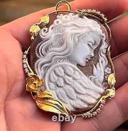 Shell cameo silver Made in Italy Handamade handcrafted pendant