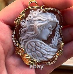 Shell cameo silver Made in Italy Handamade handcrafted pendant