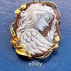 Shell cameo silver Made in Italy Handamade handcrafted pendant