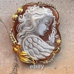 Shell cameo silver Made in Italy Handamade handcrafted pendant