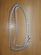 Shiny, 7mm Flat Cuban Chain Solid 925 Sterling Silver, ITALY made. Needs Clasp