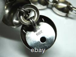 Signed MOULAGE MODELE Hand Made Dimple Link Sterling Silver 17.25 Necklace