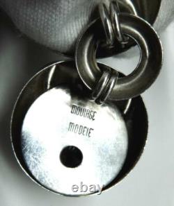 Signed MOULAGE MODELE Hand Made Dimple Link Sterling Silver 17.25 Necklace