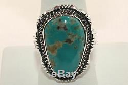 Signed Native American Made Sterling Silver Pilot Mountain Turquoise Ring