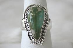 Signed Native American Navajo Made Sterling Silver Rare Royston Turquoise Ring