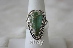 Signed Native American Navajo Made Sterling Silver Rare Royston Turquoise Ring