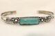 Signed Native American Navajo Made Sterling Silver Turquoise Bracelet