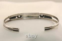 Signed Native American Navajo Made Sterling Silver Turquoise Bracelet